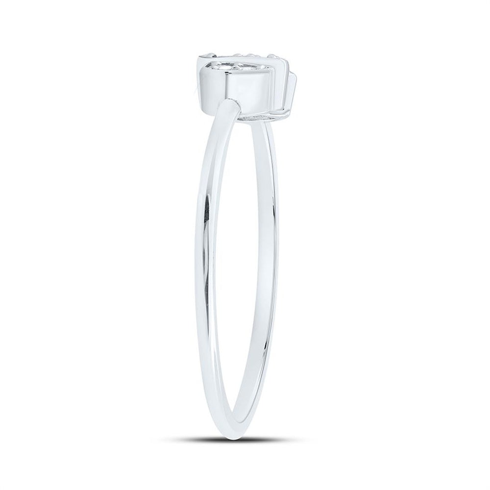 White Gold Pear Diamond Ring - 1/10 Carat Total Diamond Weight