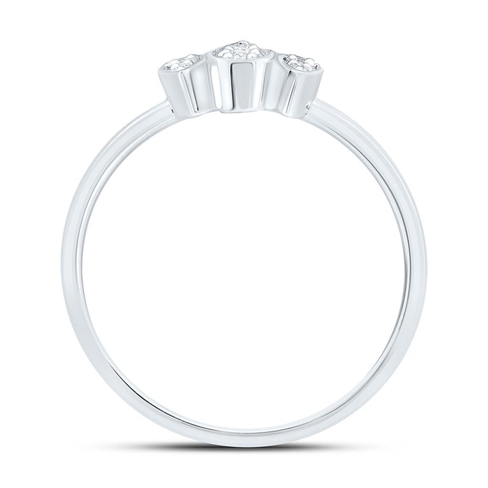 White Gold Pear Diamond Ring - 1/10 Carat Total Diamond Weight