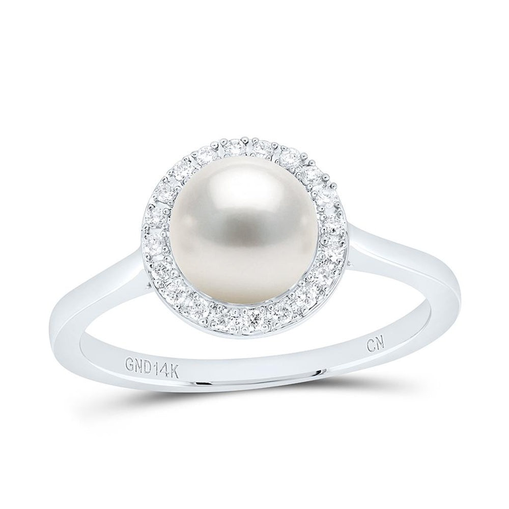 White Gold Pear Diamond Ring - 1/10 Carat Total Gemstone Weight