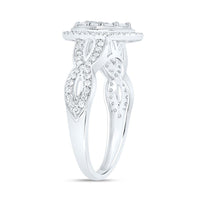 White Gold Pear Diamond Ring - 1/2 Carat Total Diamond Weight