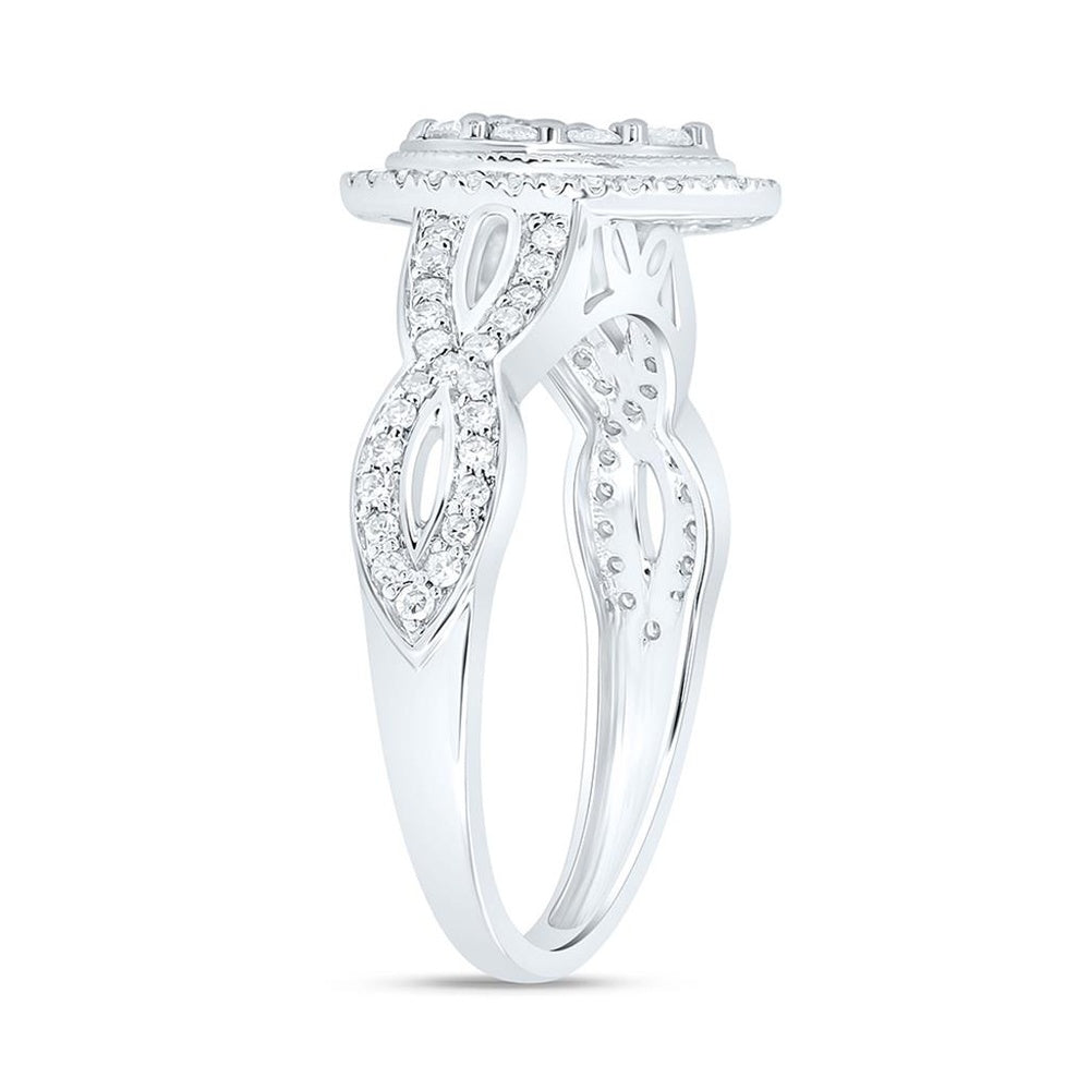 White Gold Pear Diamond Ring - 1/2 Carat Total Diamond Weight