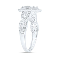 White Gold Pear Diamond Ring - 1/2 Carat Total Diamond Weight