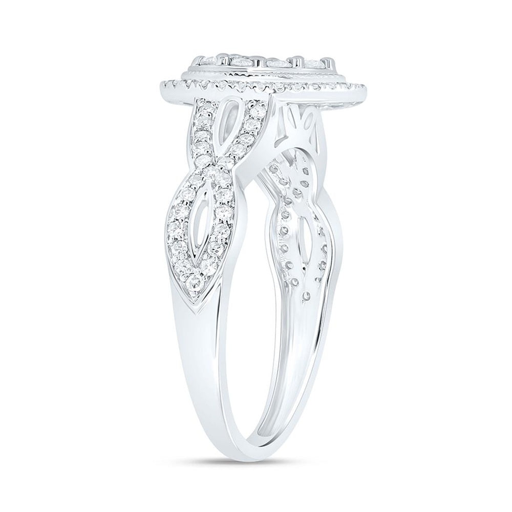 White Gold Pear Diamond Ring - 1/2 Carat Total Diamond Weight