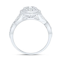 White Gold Pear Diamond Ring - 1/2 Carat Total Diamond Weight