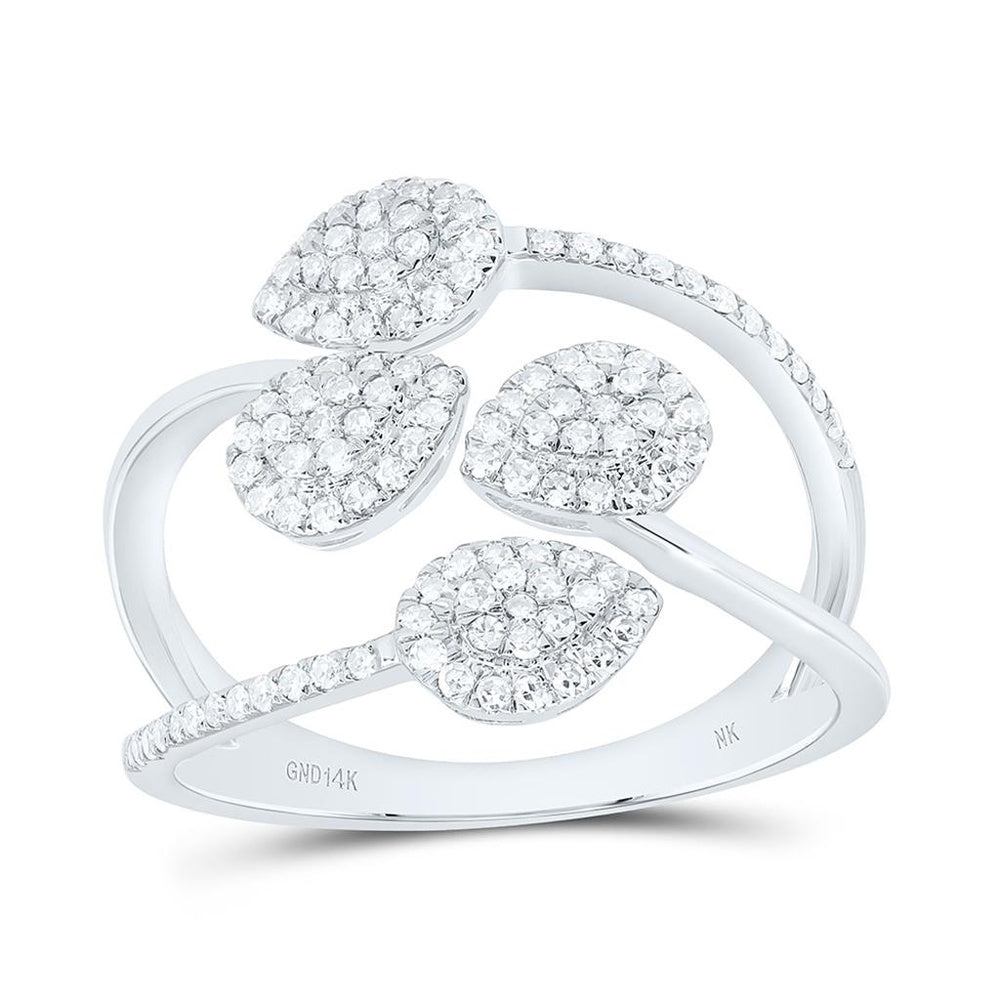 White Gold Pear Diamond Ring - 1/2 Carat Total Diamond Weight