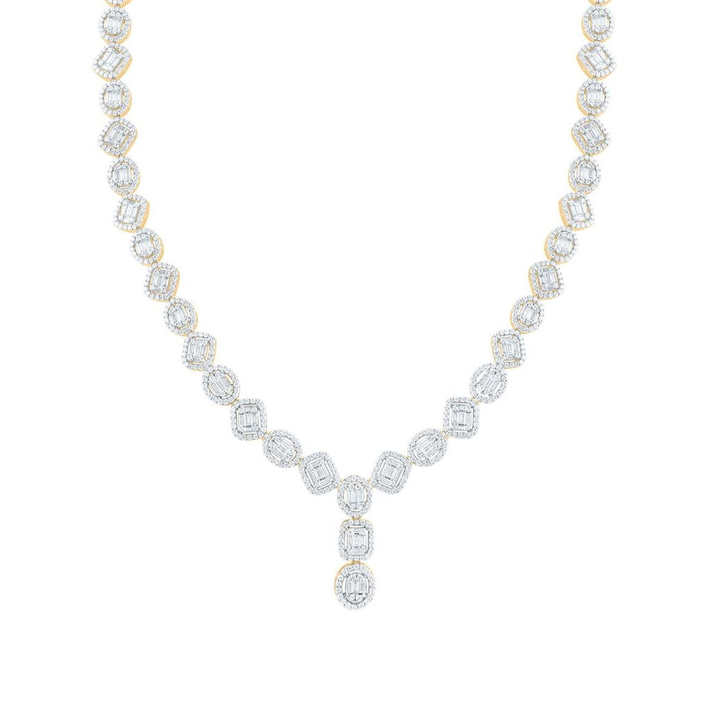 White Gold Round Diamond 17-Inch Necklace - 6 1/3 Carat Total Diamond Weight