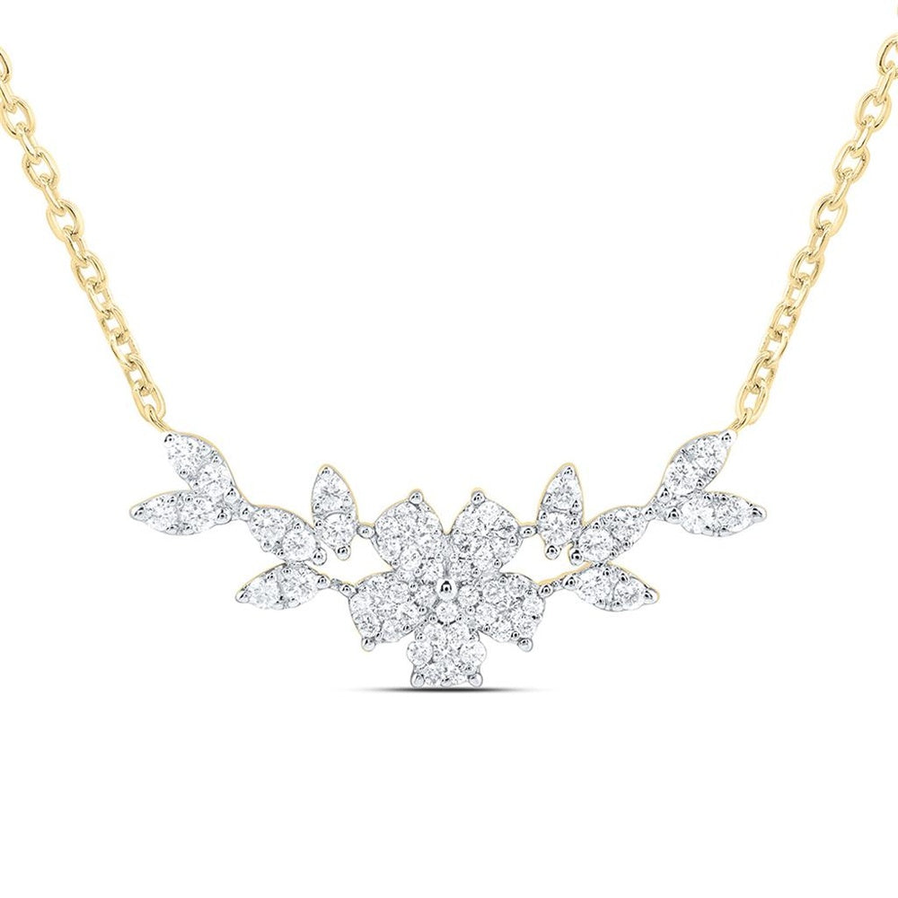 White Gold Round Diamond 18-Inch Necklace - 3/8 Carat Total Diamond Weight