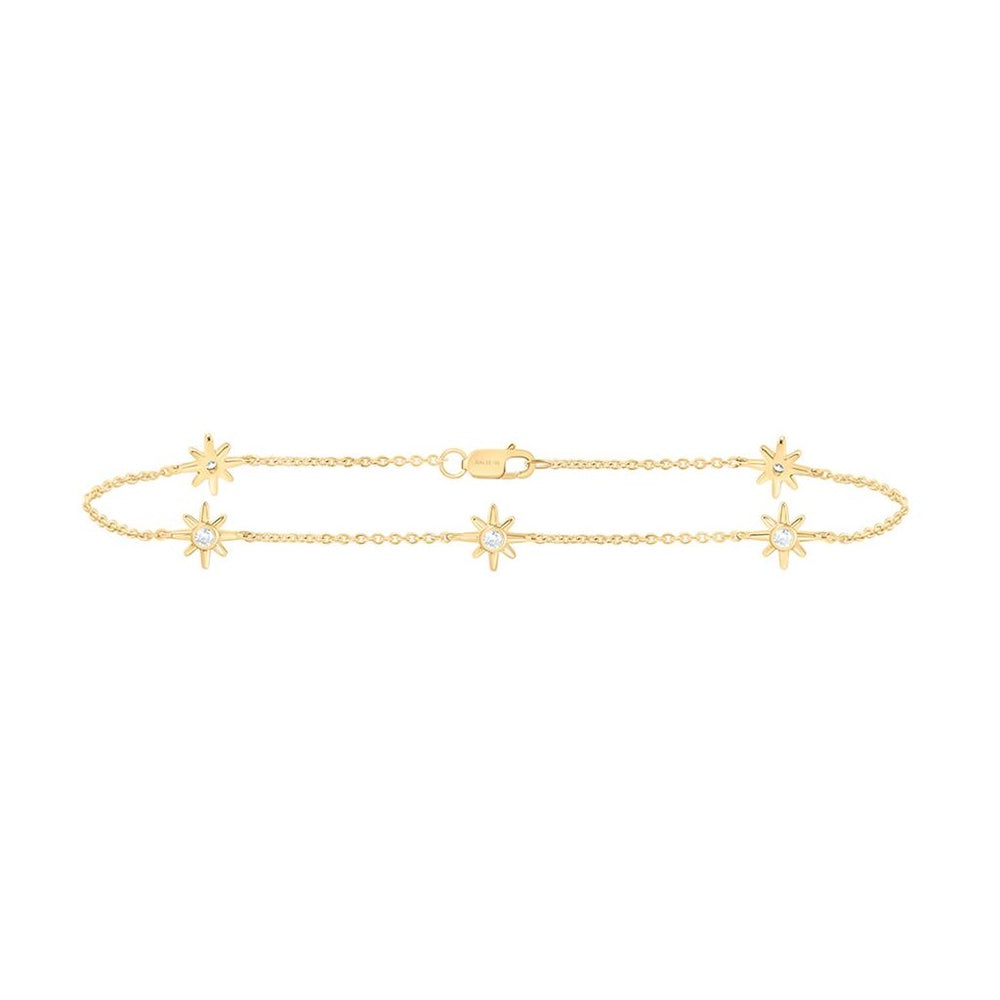 White Gold Round Diamond 7-Inch Bracelet - 1/6 Carat Total Diamond Weight