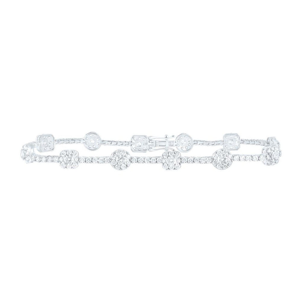 White Gold Round Diamond 7-Inch Bracelet - 4 Carat Total Diamond Weight
