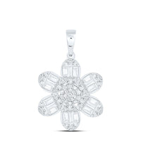 White Gold Round Diamond Pendant - 1/2 Carat Total Diamond Weight