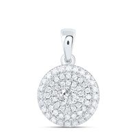 White Gold Round Diamond Pendant - 1/3 Carat Total Diamond Weight