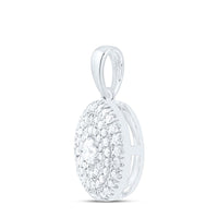 White Gold Round Diamond Pendant - 1/3 Carat Total Diamond Weight