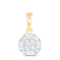 White Gold Round Diamond Pendant - 1/3 Carat Total Diamond Weight