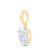 White Gold Round Diamond Pendant - 1/3 Carat Total Diamond Weight