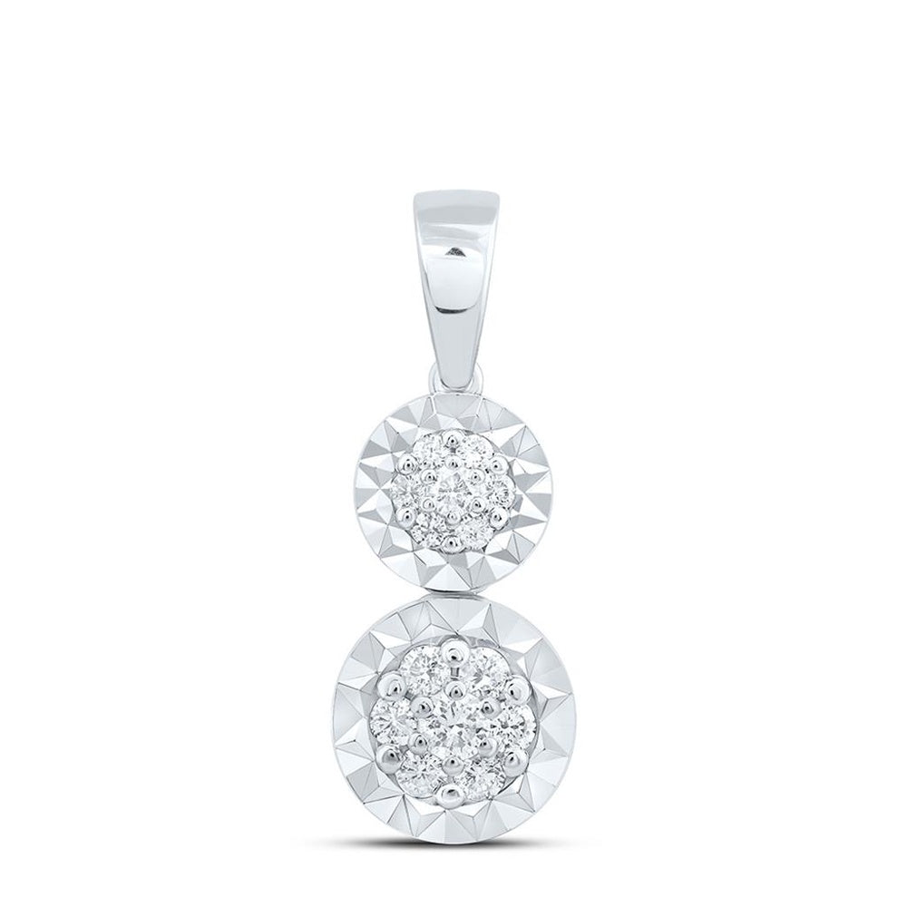 White Gold Round Diamond Pendant - 1/4 Carat Total Diamond Weight