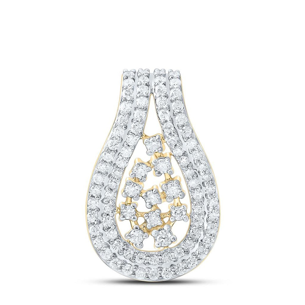 White Gold Round Diamond Pendant - 1/4 Carat Total Diamond Weight
