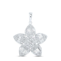 White Gold Round Diamond Pendant - 3/4 Carat Total Diamond Weight