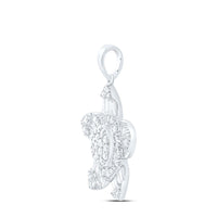 White Gold Round Diamond Pendant - 3/4 Carat Total Diamond Weight