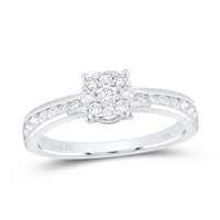 White Gold Round Diamond Ring - 1/2 Carat Total Diamond Weight