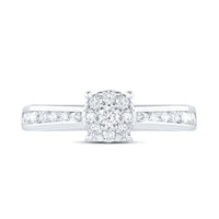 White Gold Round Diamond Ring - 1/2 Carat Total Diamond Weight