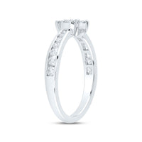 White Gold Round Diamond Ring - 1/2 Carat Total Diamond Weight