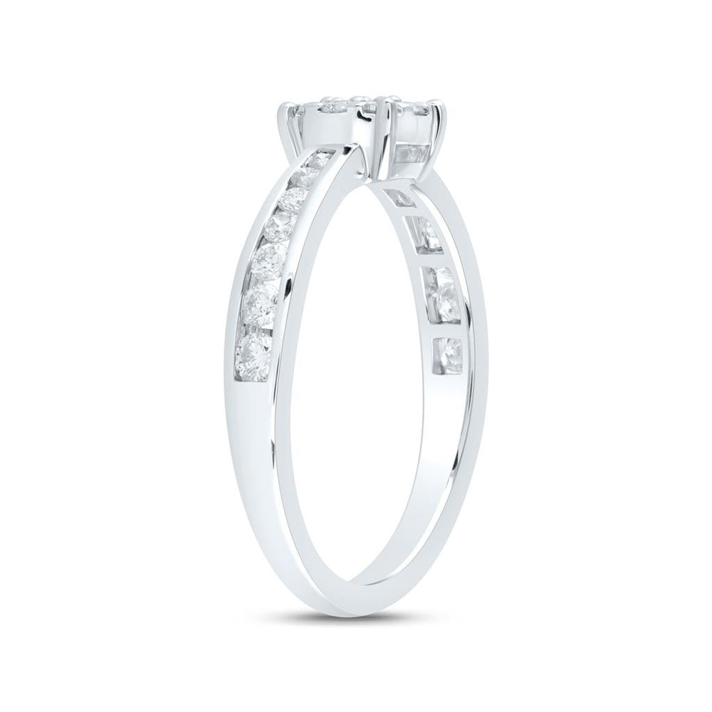White Gold Round Diamond Ring - 1/2 Carat Total Diamond Weight