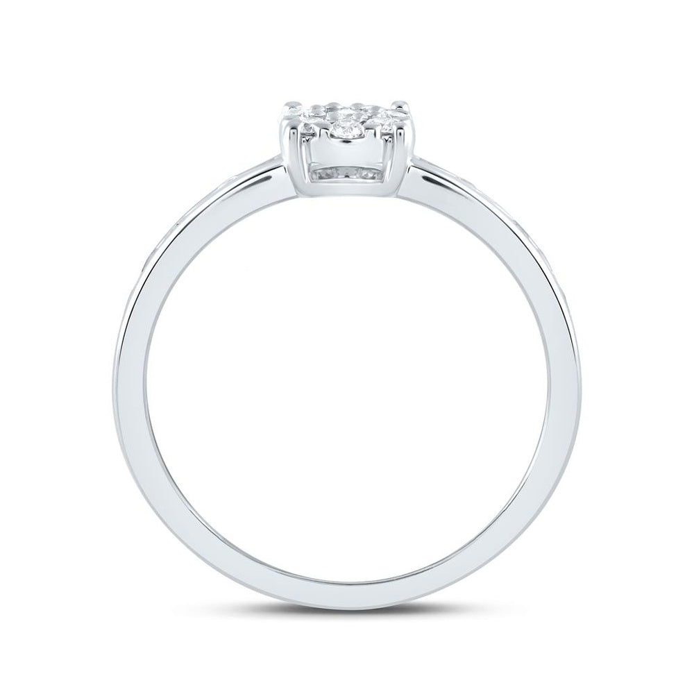 White Gold Round Diamond Ring - 1/2 Carat Total Diamond Weight