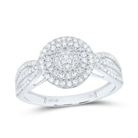 White Gold Round Diamond Ring - 1/2 Carat Total Diamond Weight