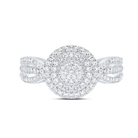White Gold Round Diamond Ring - 1/2 Carat Total Diamond Weight