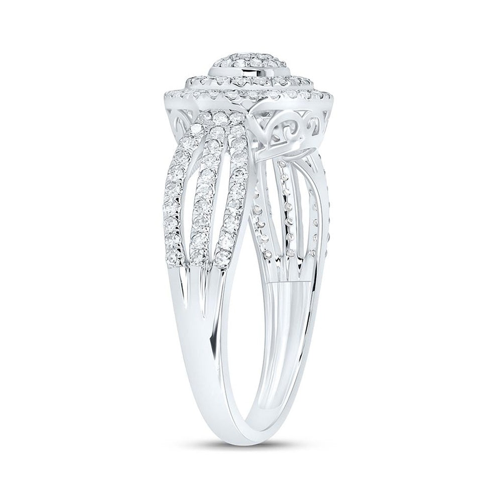 White Gold Round Diamond Ring - 1/2 Carat Total Diamond Weight