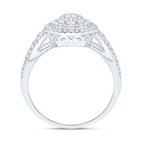 White Gold Round Diamond Ring - 1/2 Carat Total Diamond Weight