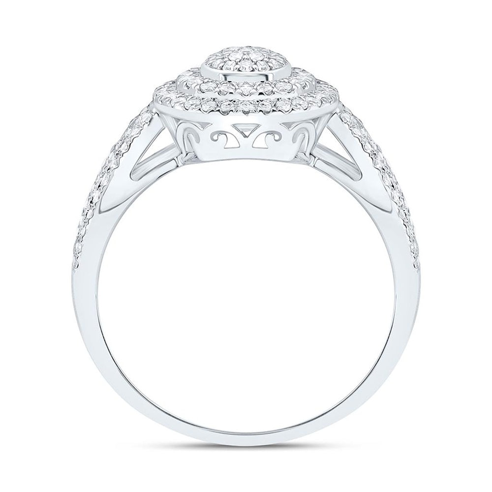 White Gold Round Diamond Ring - 1/2 Carat Total Diamond Weight