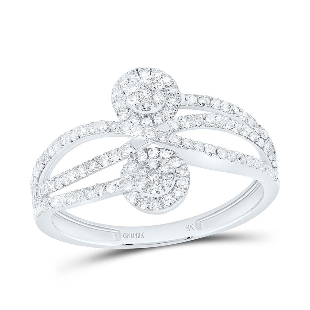 White Gold Round Diamond Ring - 1/2 Carat Total Diamond Weight