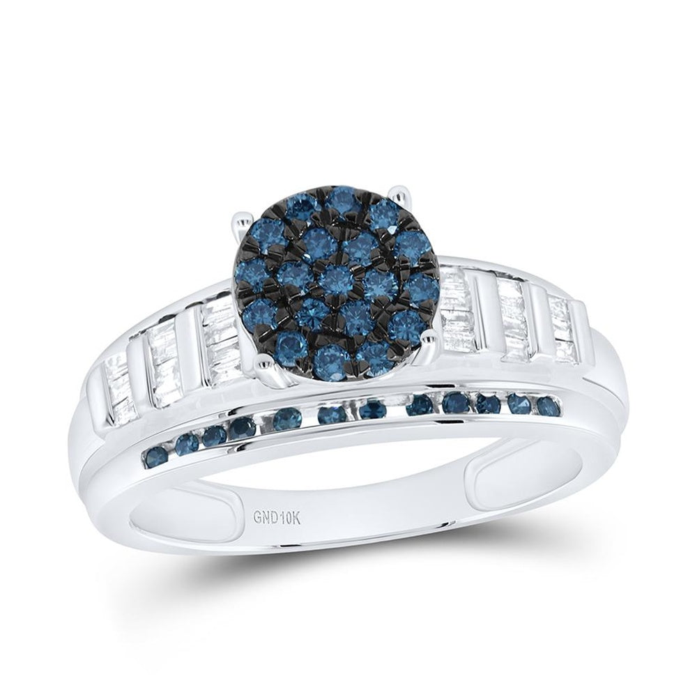 White Gold Round Diamond Ring - 1/2 Carat Total Diamond Weight