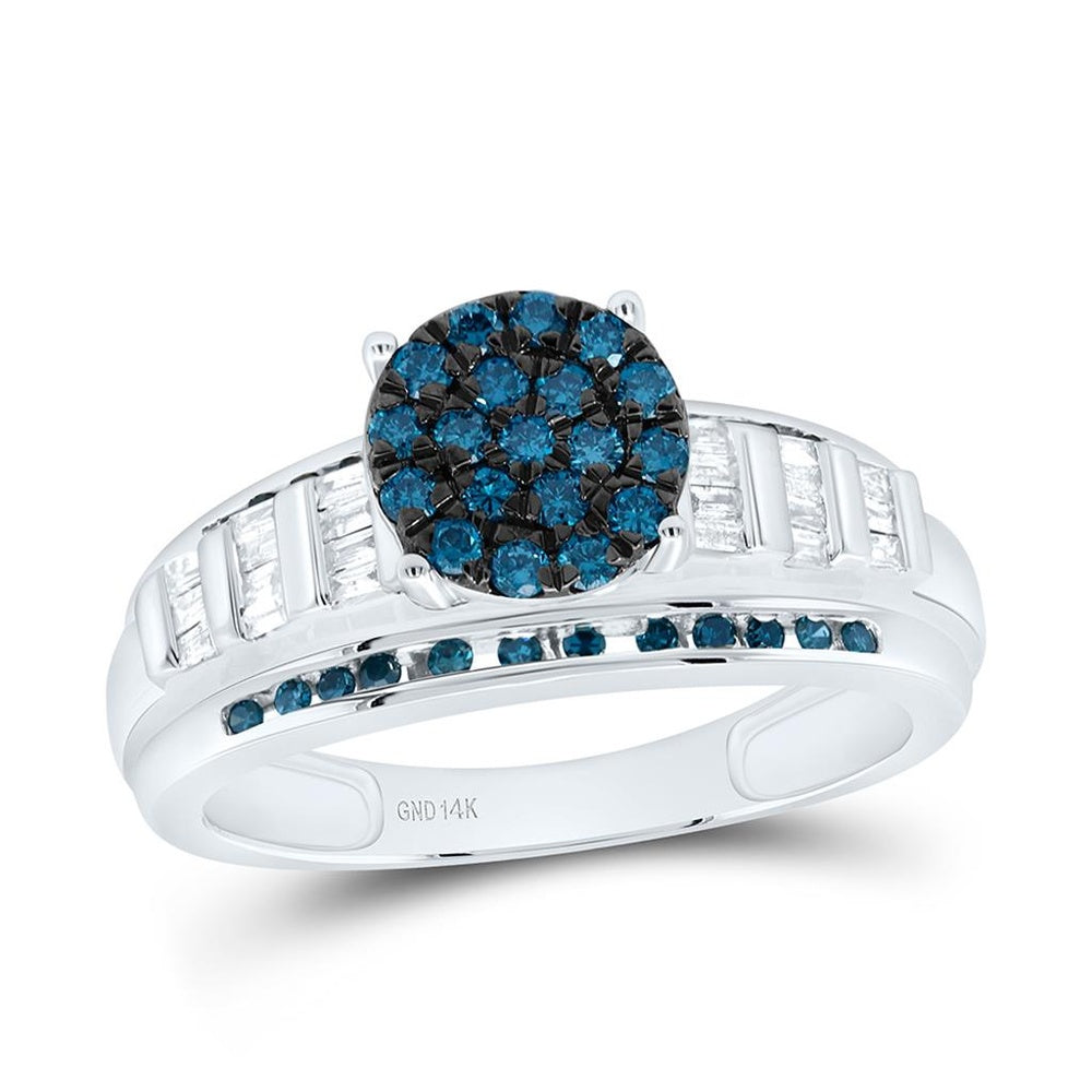 White Gold Round Diamond Ring - 1/2 Carat Total Diamond Weight
