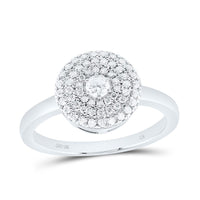White Gold Round Diamond Ring - 1/3 Carat Total Diamond Weight