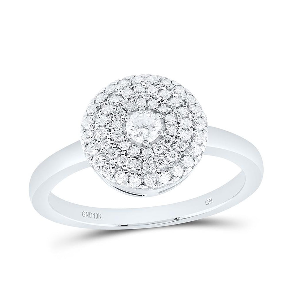 White Gold Round Diamond Ring - 1/3 Carat Total Diamond Weight