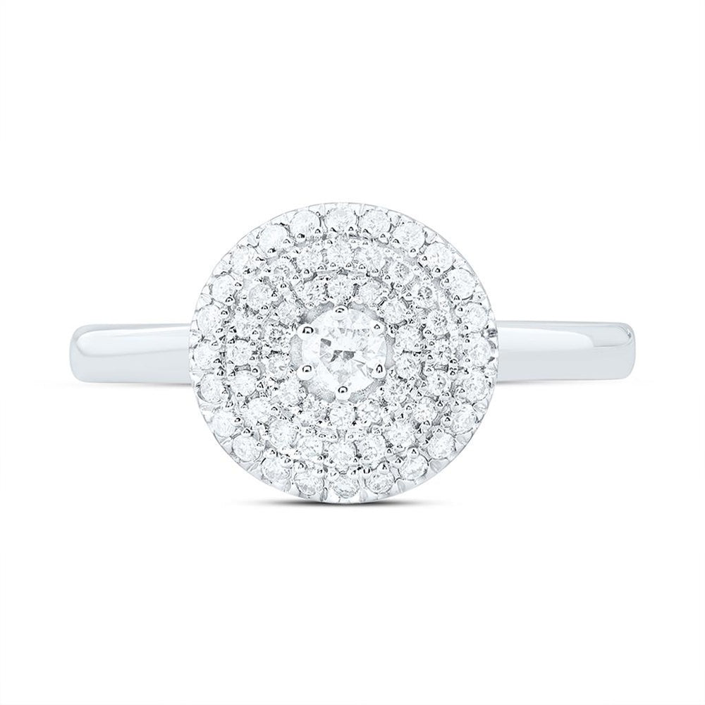 White Gold Round Diamond Ring - 1/3 Carat Total Diamond Weight