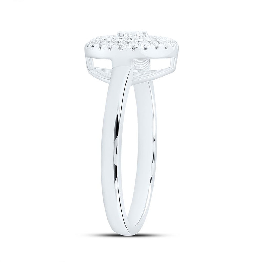 White Gold Round Diamond Ring - 1/3 Carat Total Diamond Weight