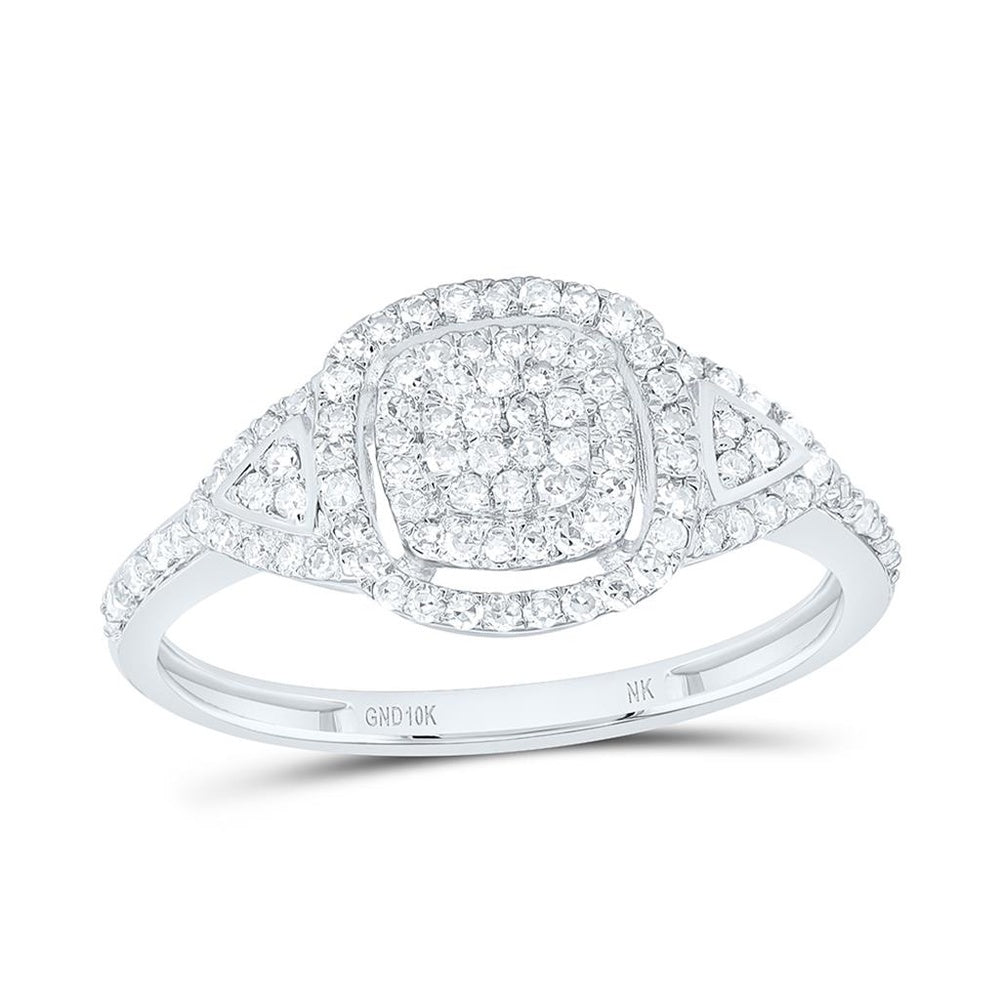 White Gold Round Diamond Ring - 1/3 Carat Total Diamond Weight