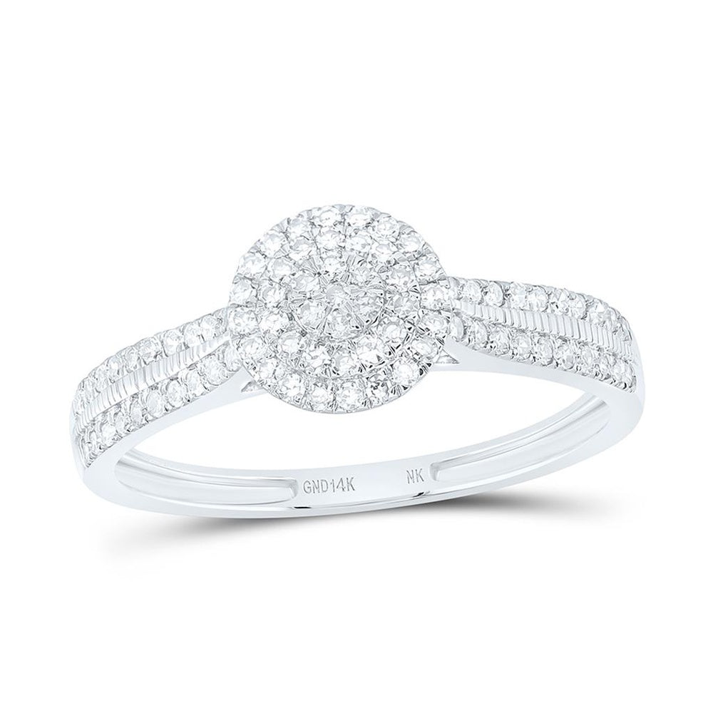 White Gold Round Diamond Ring - 1/3 Carat Total Diamond Weight