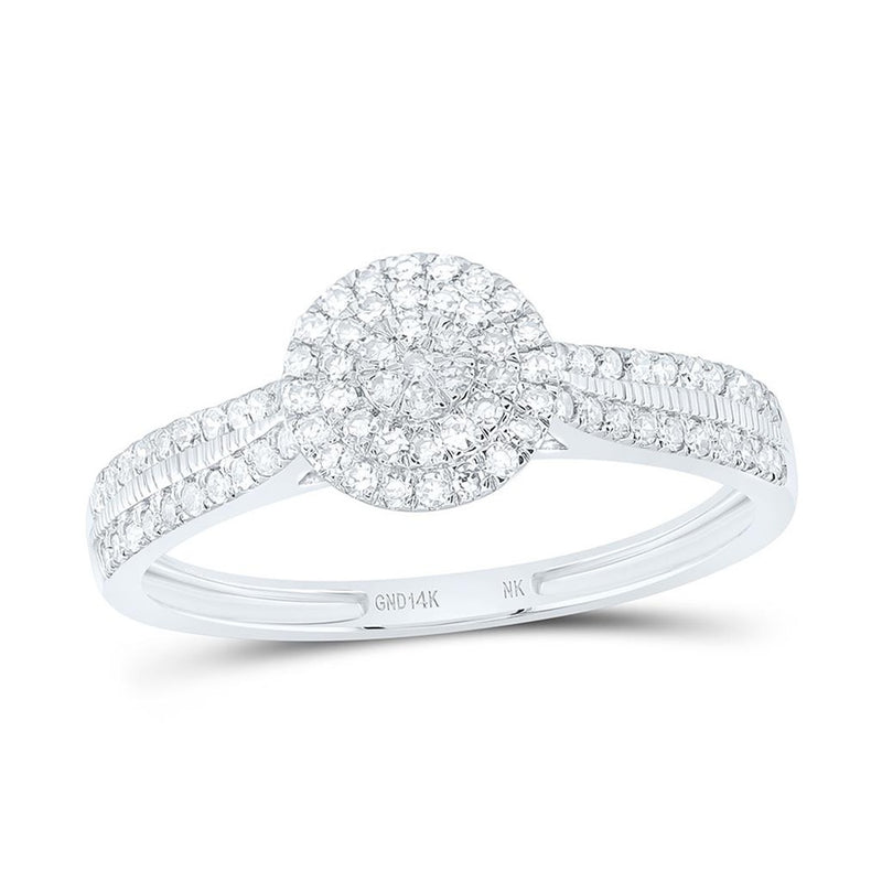 White Gold Round Diamond Ring - 1/3 Carat Total Diamond Weight