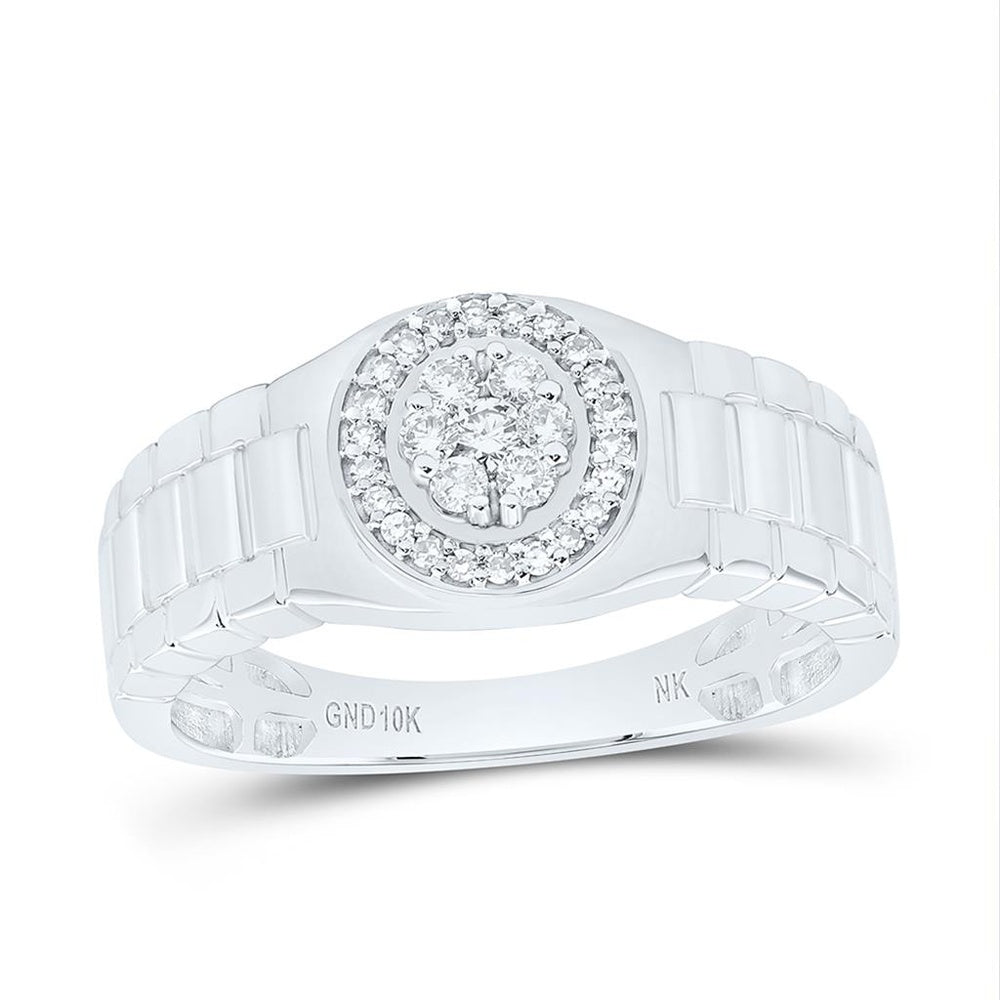 White Gold Round Diamond Ring - 1/4 Carat Total Diamond Weight