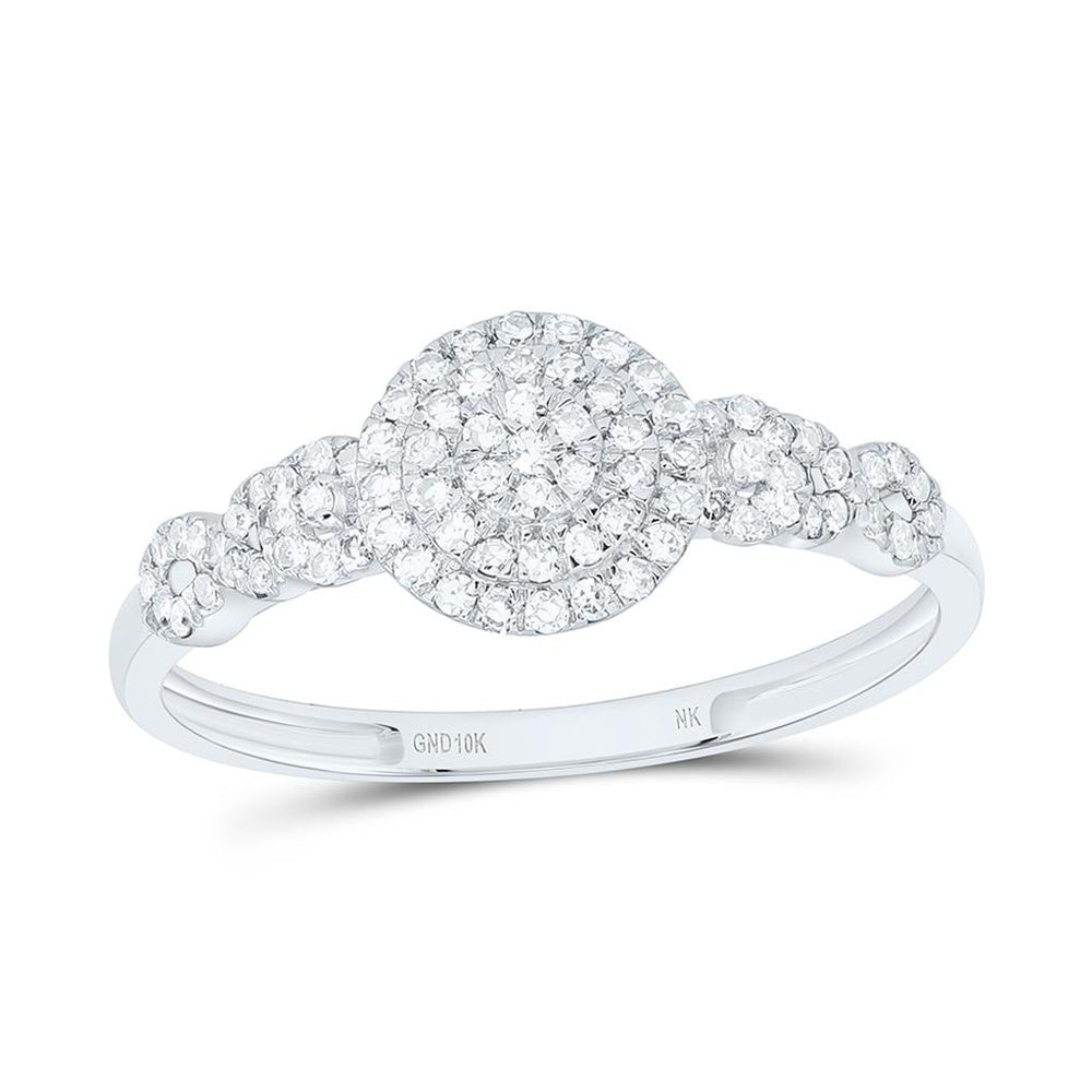 White Gold Round Diamond Ring - 1/4 Carat Total Diamond Weight