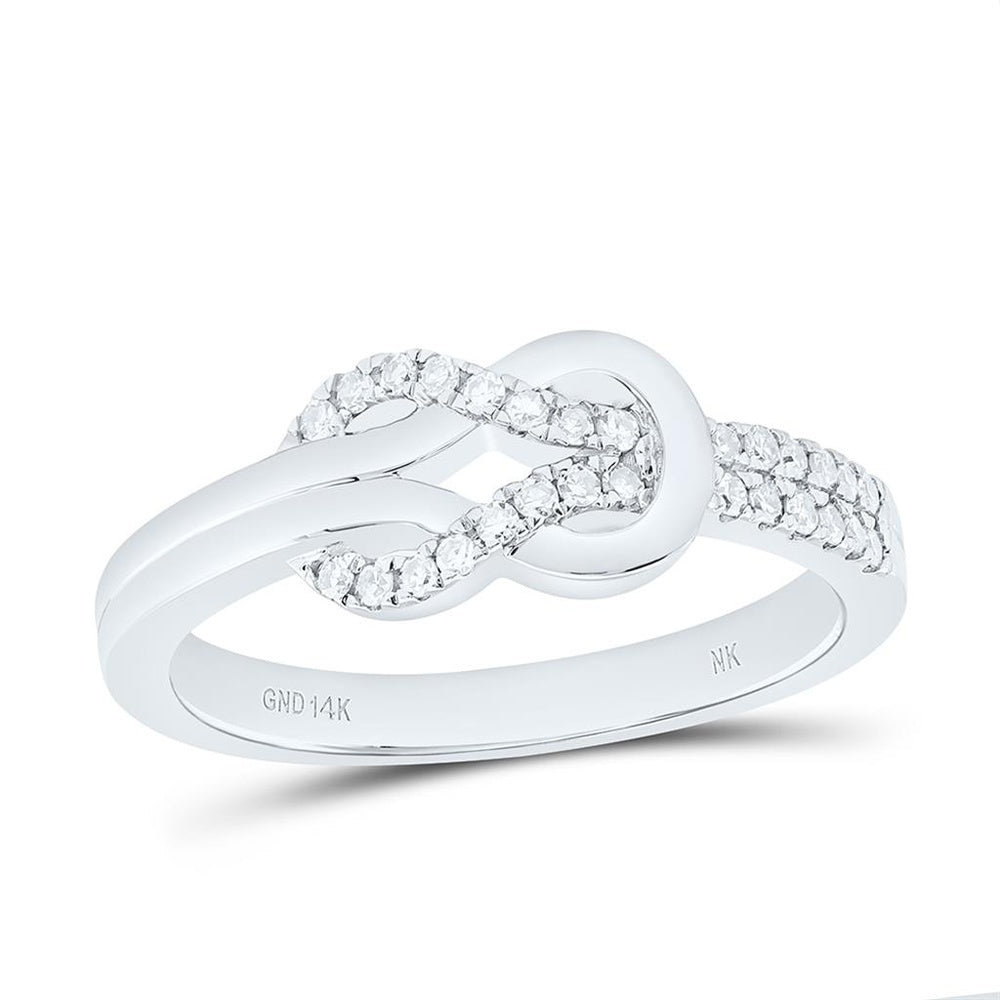 White Gold Round Diamond Ring - 1/5 Carat Total Diamond Weight