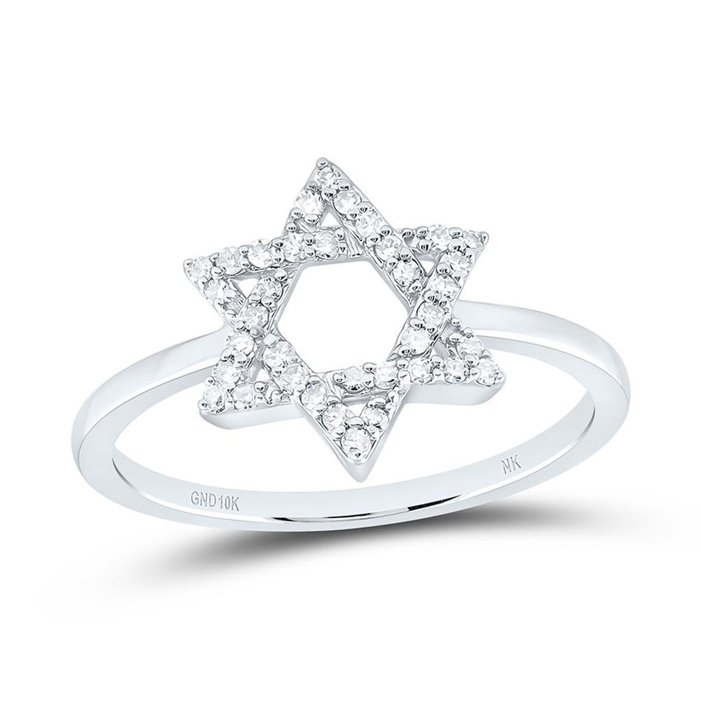 White Gold Round Diamond Ring - 1/6 Carat Total Diamond Weight