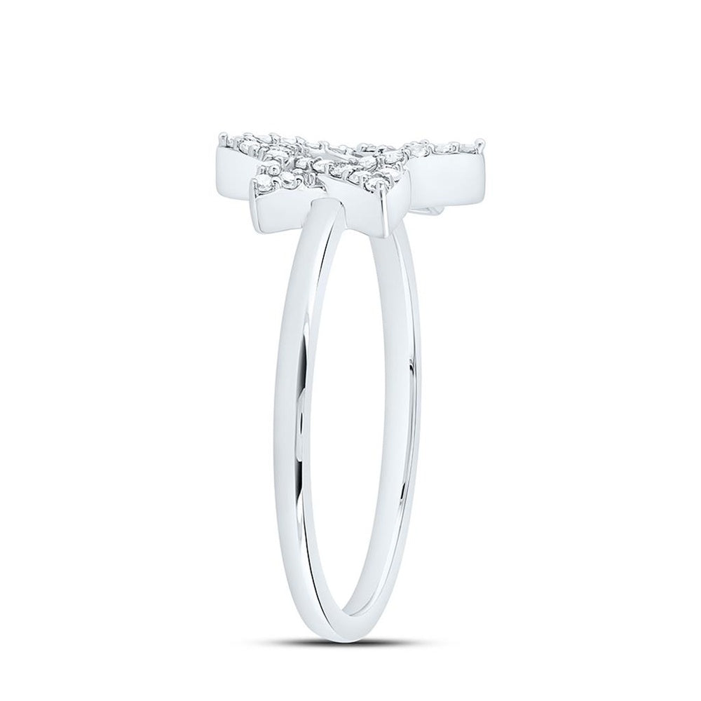 White Gold Round Diamond Ring - 1/6 Carat Total Diamond Weight