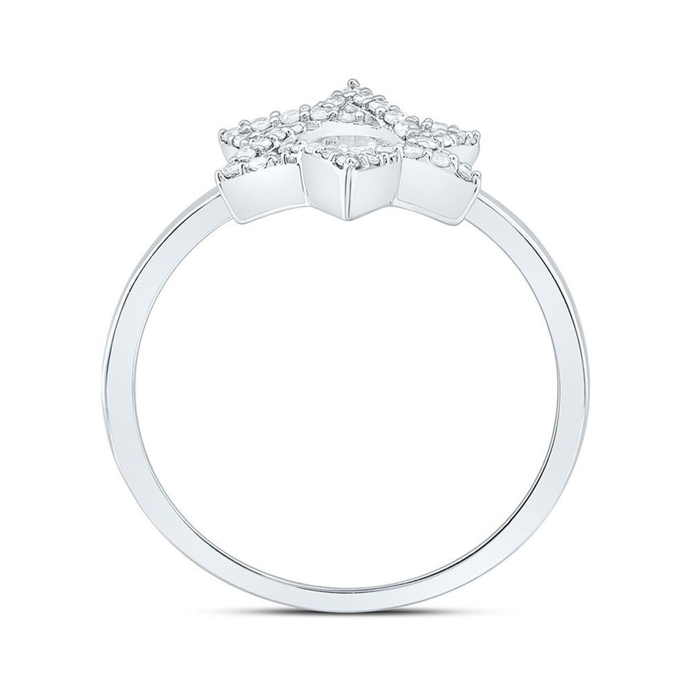 White Gold Round Diamond Ring - 1/6 Carat Total Diamond Weight