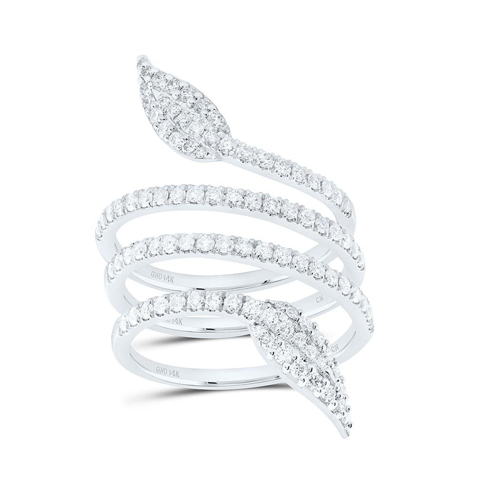 White Gold Round Diamond Ring - 1 Carat Total Diamond Weight