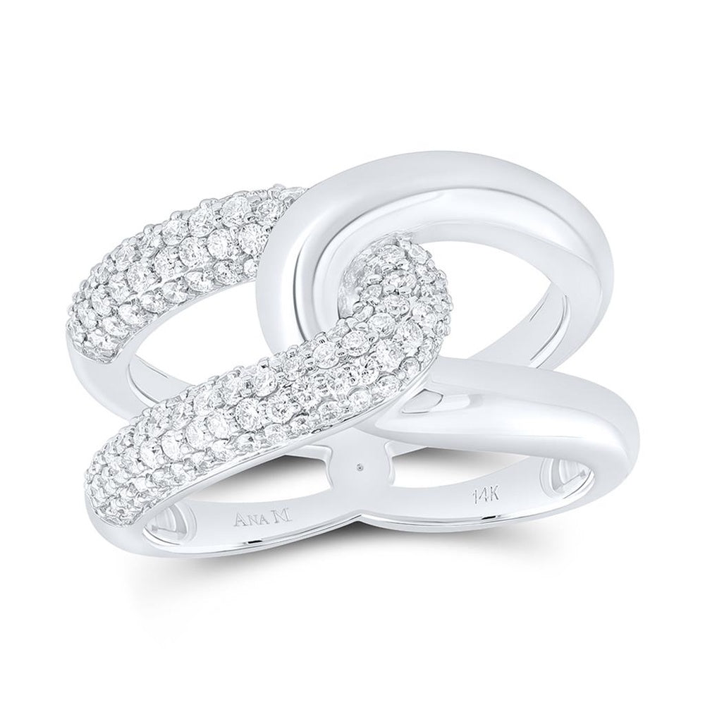 White Gold Round Diamond Ring - 3/4 Carat Total Diamond Weight